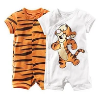 new baby boy girl rompers cotton soft newborn short sleeve summer jumpsuit lovely cartoon tiger baby outfit clothes jumpsuit
