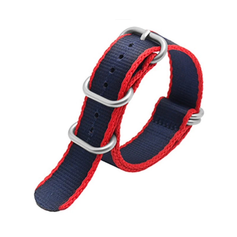 blue red side Onthelevel 20 мм 22 мм ремень безопасности зулу ремень качество нейлон Nato ремешок для часов спорта Военная G10 часы ремешок черный серебряный пряжка# C - Цвет ремешка: blue red side
