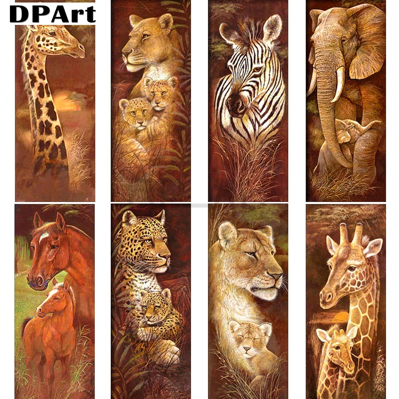 

Diamond Painting 5D Full Square/Round Drill Animals tigers lions elephants leopards Daimond Diamond Embroidery Cross Stitch M141