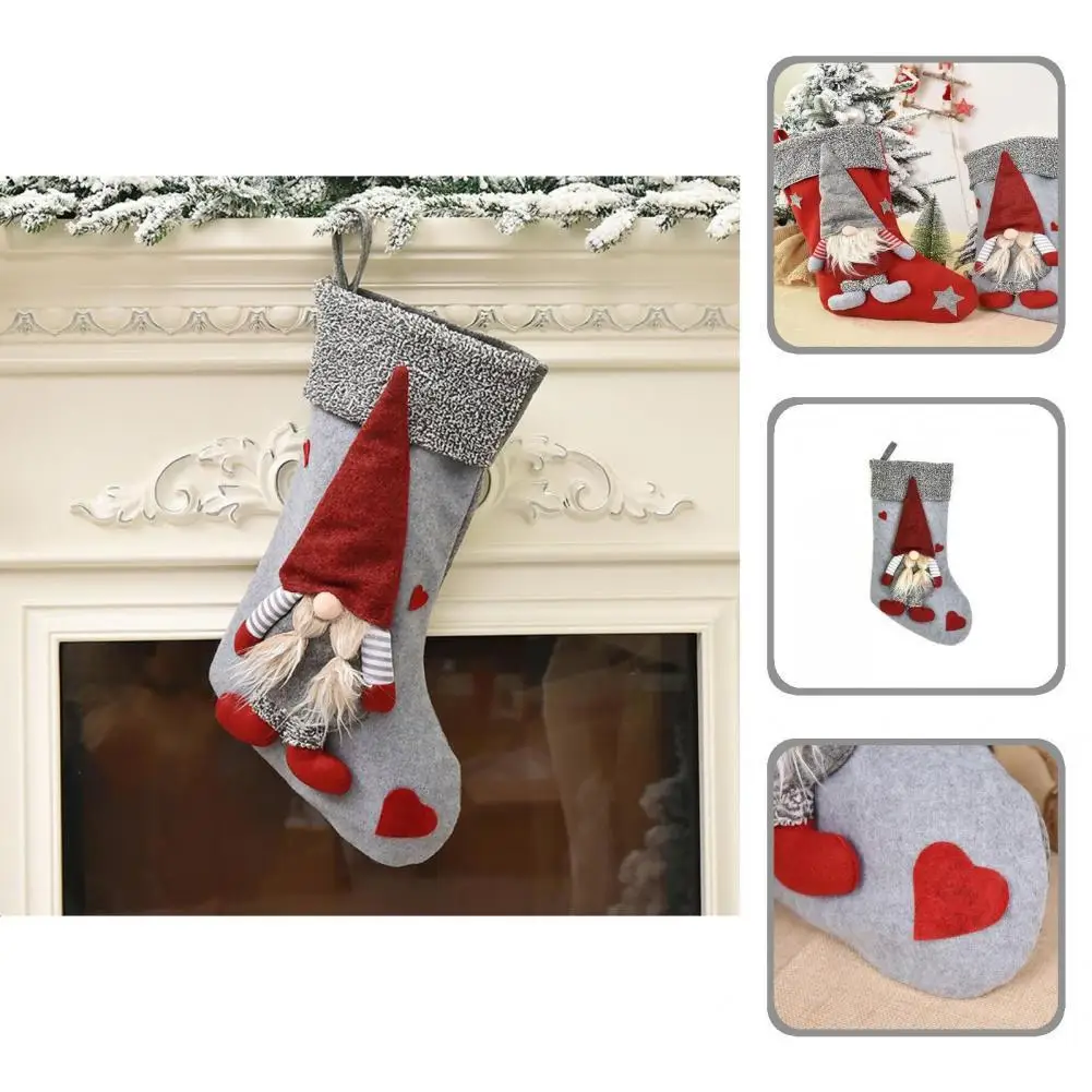 

Stylish Photography Props Christmas Stocking Eco-friendly Xmas Stocking Doll Design Tree Decoration