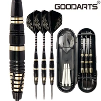 goodarts indoor sports games professional needle brass barrel point with aluminum shafts flight set black 22g steel tip darts