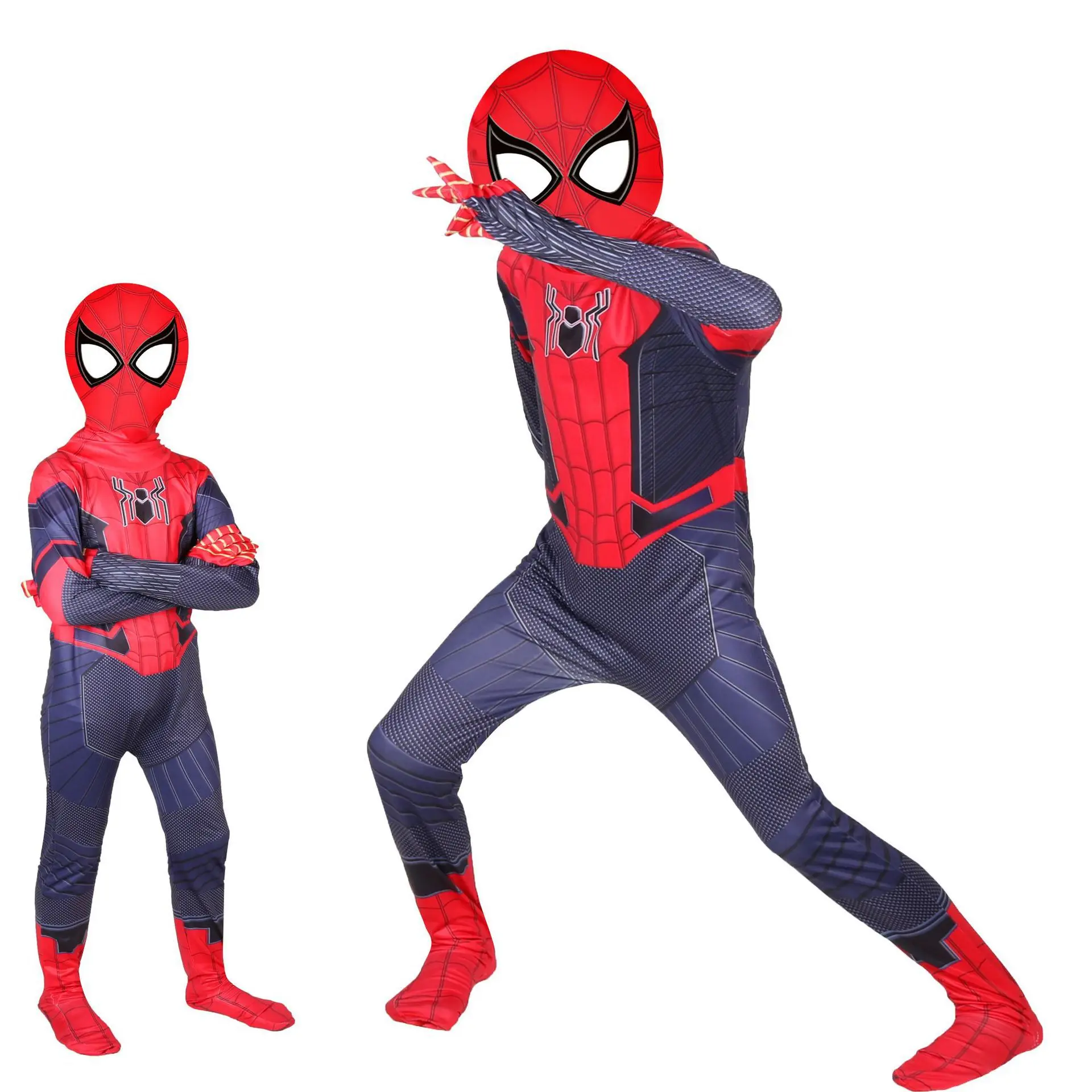 Новый детский костюм Человек-паук Стихи Майлс Моралес карнавальный зентай боди |