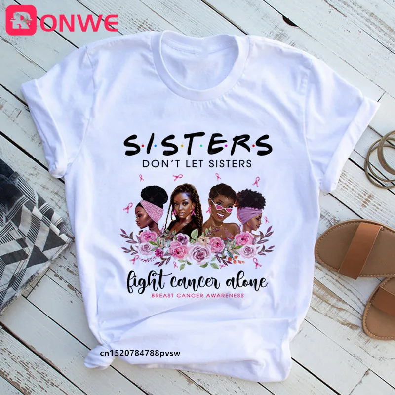 Для женщин черный живет материя Футболка с принтом для девочек сестры надписью