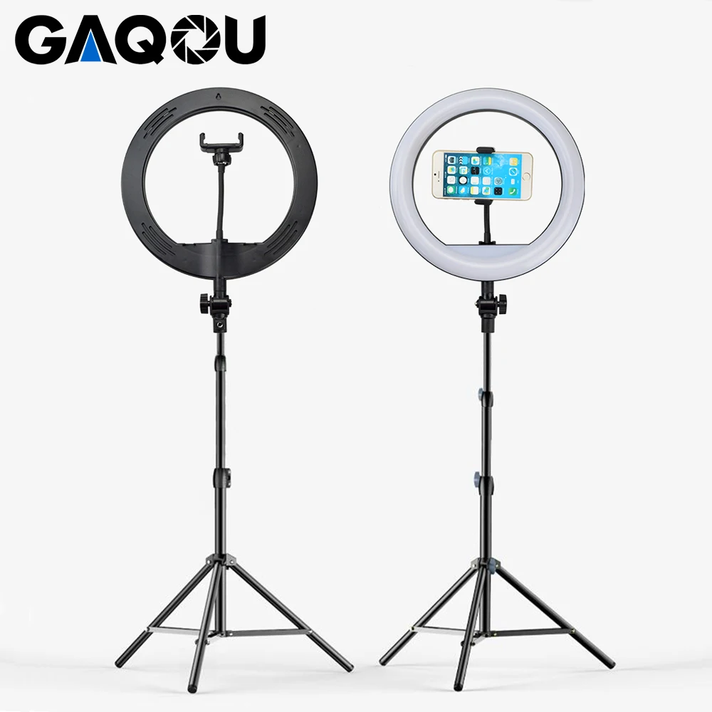 

30cm 12" LED Selfie Ring Light with Tripod Stand Cellphone Holder for Live Stream Makeup YouTube Video Dimmable Beauty Ringlight