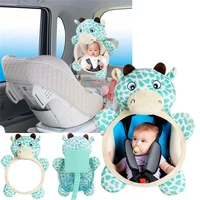 baby car seat stuffed plush toys animal mirror rearview toddler mobile rattle infant hanging backseat toy newborn 012 months