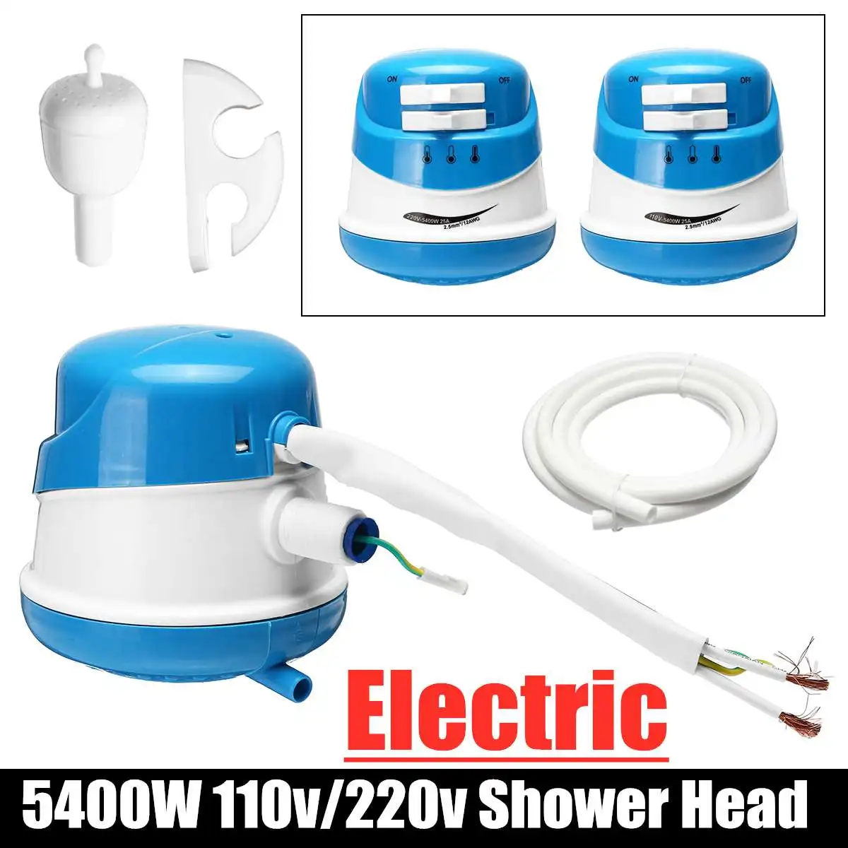 

5400W Hot Water Heater Shower Heater Faucet Instant Hot Water Tap Shower Tankless Electric Faucet Instantaneous Bathroom