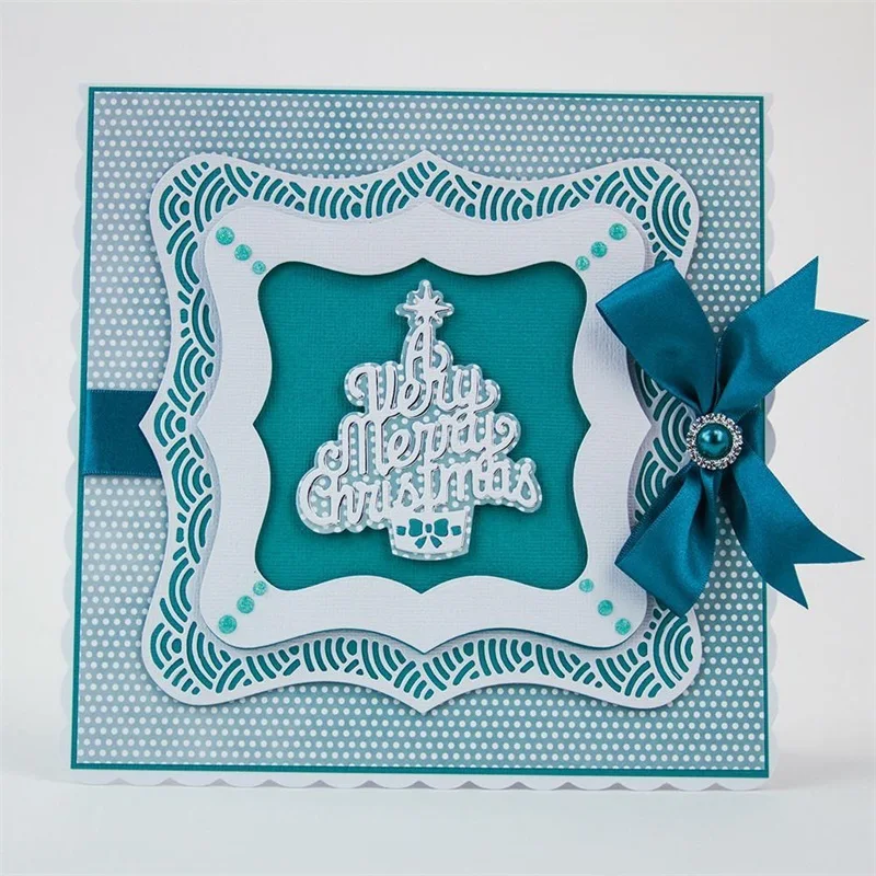 Очень счастливая Рождественская елка высечки для изготовления открыток и фраза