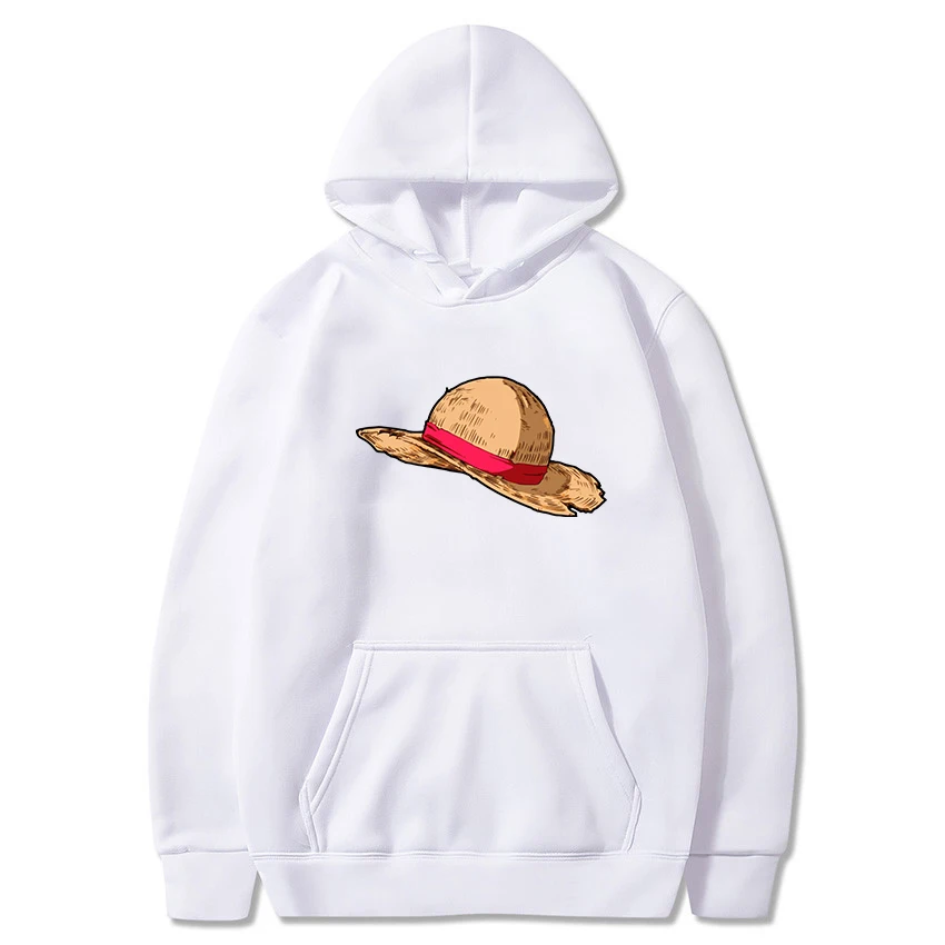

Luffy's Hat Graphic Hoodies Women Men Funny Cartoon Pullovers 2021 New Spring Autumn Hoody Hot Japanese Anime Female Sweatshirts