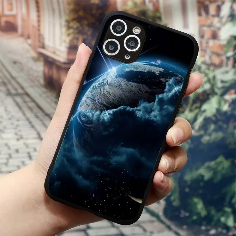 

personality creative Moon earth Phone Case for iPhone 11 12 mini pro XS MAX 8 7 6 6S Plus X 5S SE 2020 XR