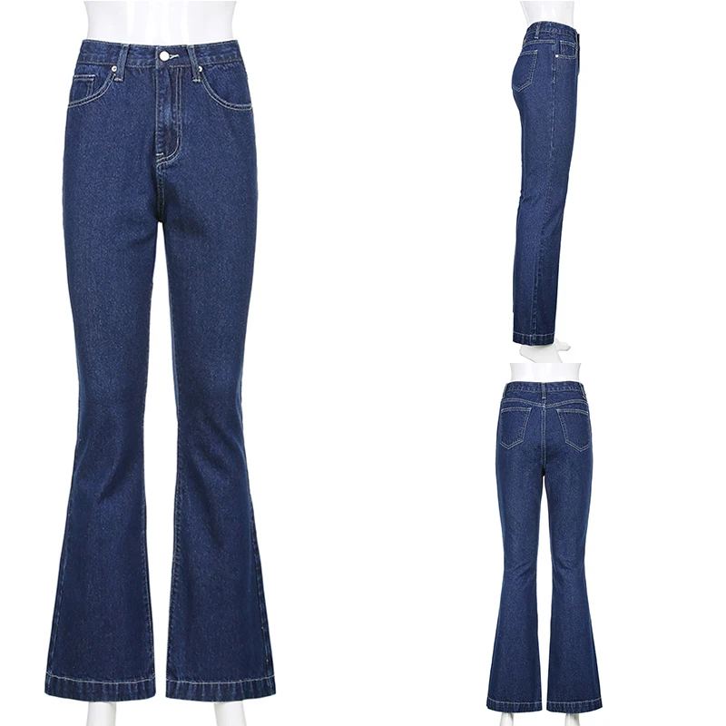 

Iamhotty Classic Fashion Flared Mom Jeans Women Casual High Waist Streetwear Trouser Baggy Oversize Retro Aesthetic Y2K Pants