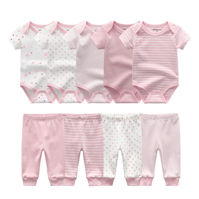 Baby Boy Clothes Solid Bodysuits+Pants Clothing Sets 0-12M Baby Boy Girl Clothes Unisex Newborn Baby Cotton Roupa de bebe ropa