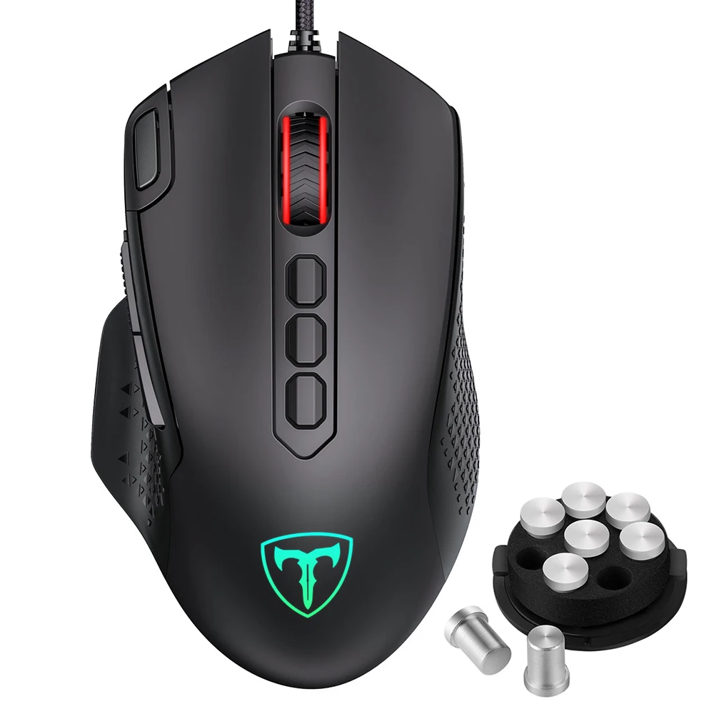 PICTEK PC257 Игровая мышь Проводная 12000 DPI Эргономичная мышь USB с RGB подсветкой 10 программируемых кнопок для компьютерных геймеров Мыши