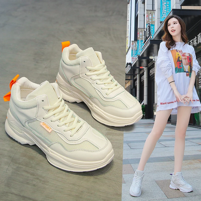 Для женщин Повседневное кроссовки на плоской подошве легкая обувь из сетчатого