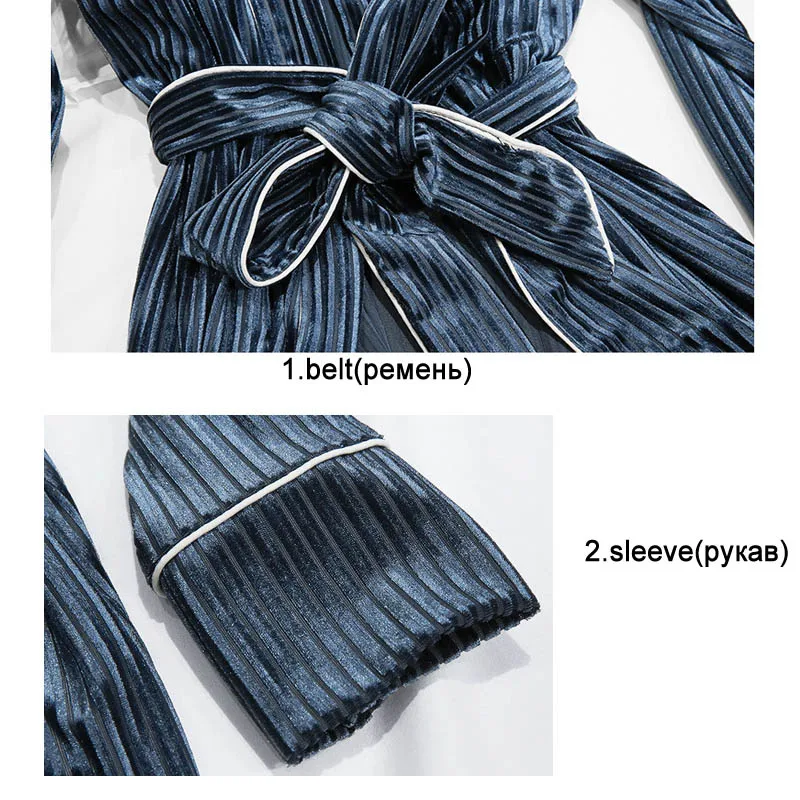 Золотые бархатные женские пижамные комплекты из 3 предметов однотонные