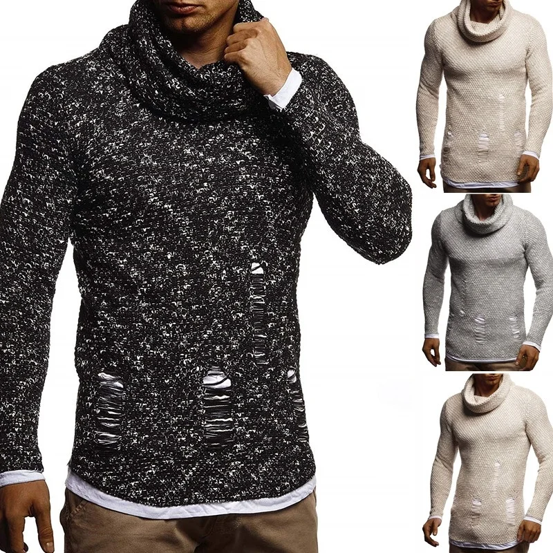 

Men Sweater 2021 Chic Turtleneck knitwear Pullover Winter Hip Hop Streetwear Long Sleeve High Quality Brand Men Warm Sweaters