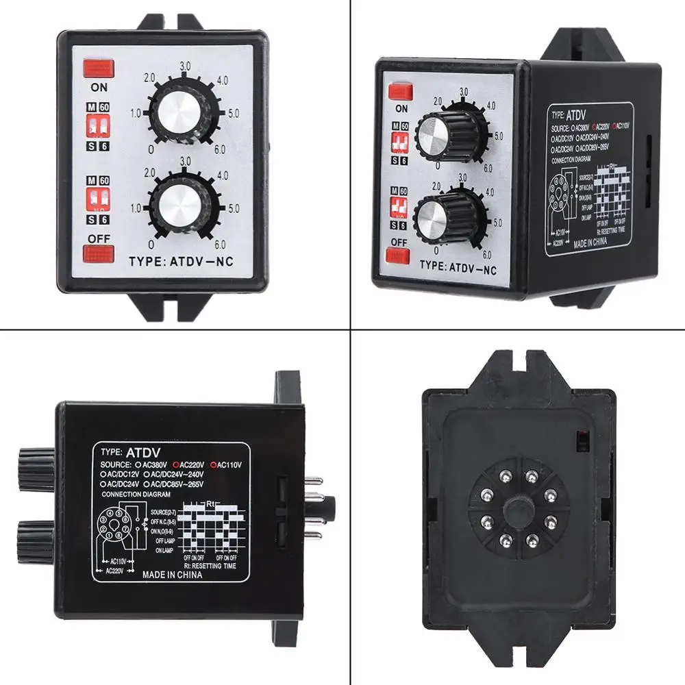 220В 5А вкл. Выкл. Двойной таймер реле ручка управления времени переключатель 6 S 60