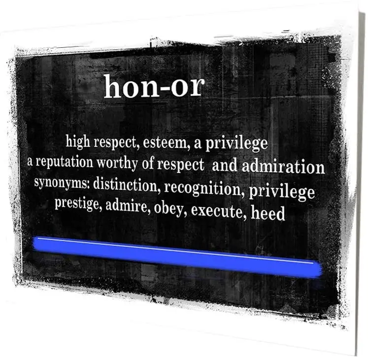 

Brotherhood Definition of Honor Thin Blue Line Police Officer Sheriff Law Enforcement Gifts Vintage Reproduction Vintage Styl