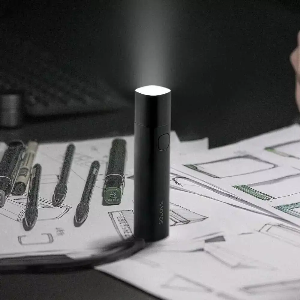 Портативный Перезаряжаемый мини-фонарик SOLOVE с USB внешний аккумулятор на 3000 мАч лм