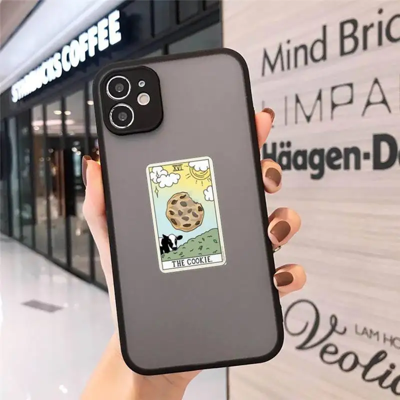 

Phone Case For iPhone 12 11 Mini Pro XR XS Max 7 8 Plus X Aesthetic Art pizza coffee Matte transparent cover