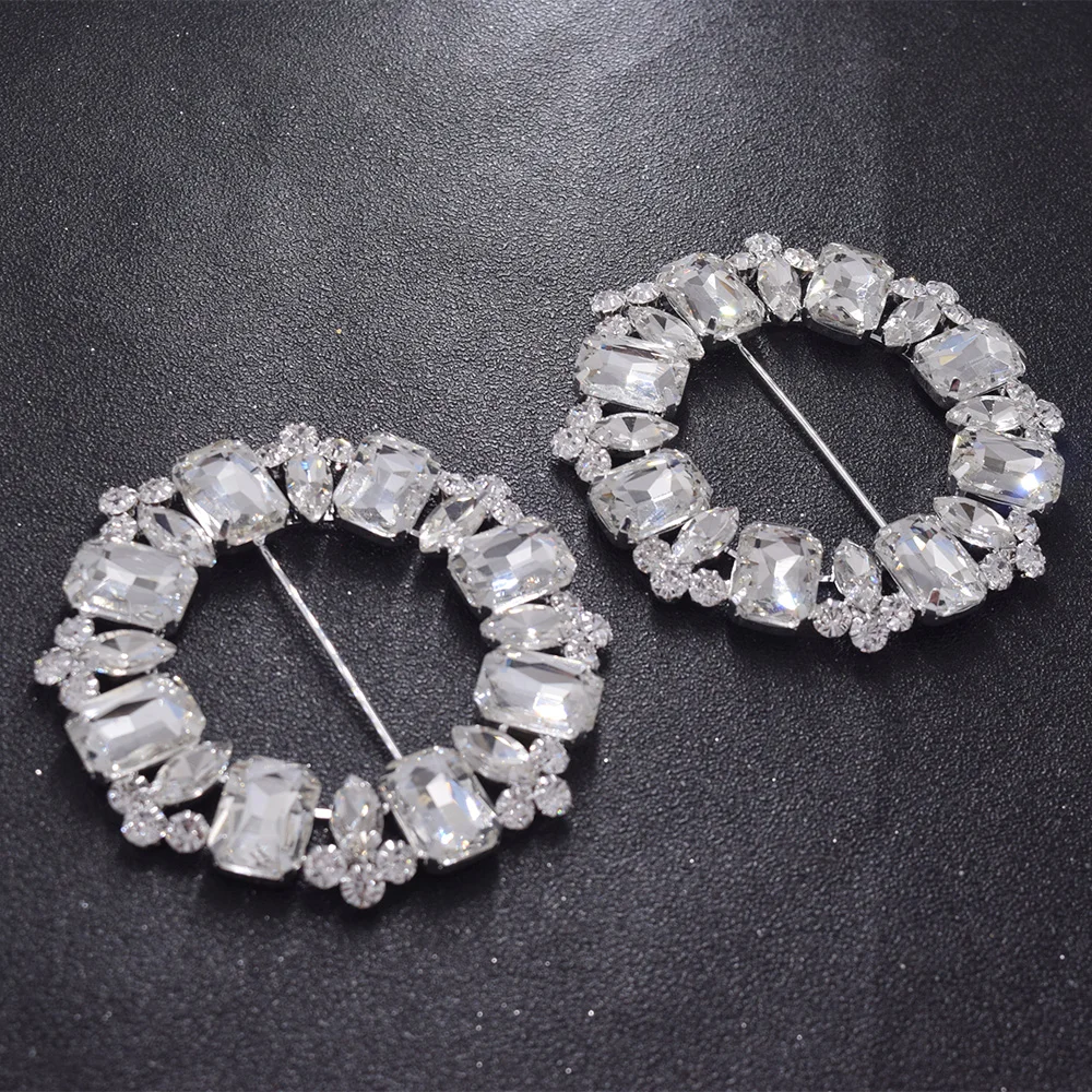 2 шт. 8 см стеклянные стразы кристаллы круглая пряжка женские модельные туфли с