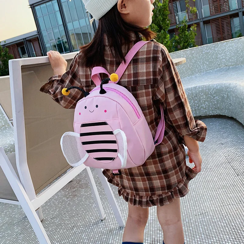 Cute Bee Mesh Small Wings Cartoon Animal Zipper Bag Children Backpack Wholesale New Fashion Boys Girls Kawaii Backpack Gift