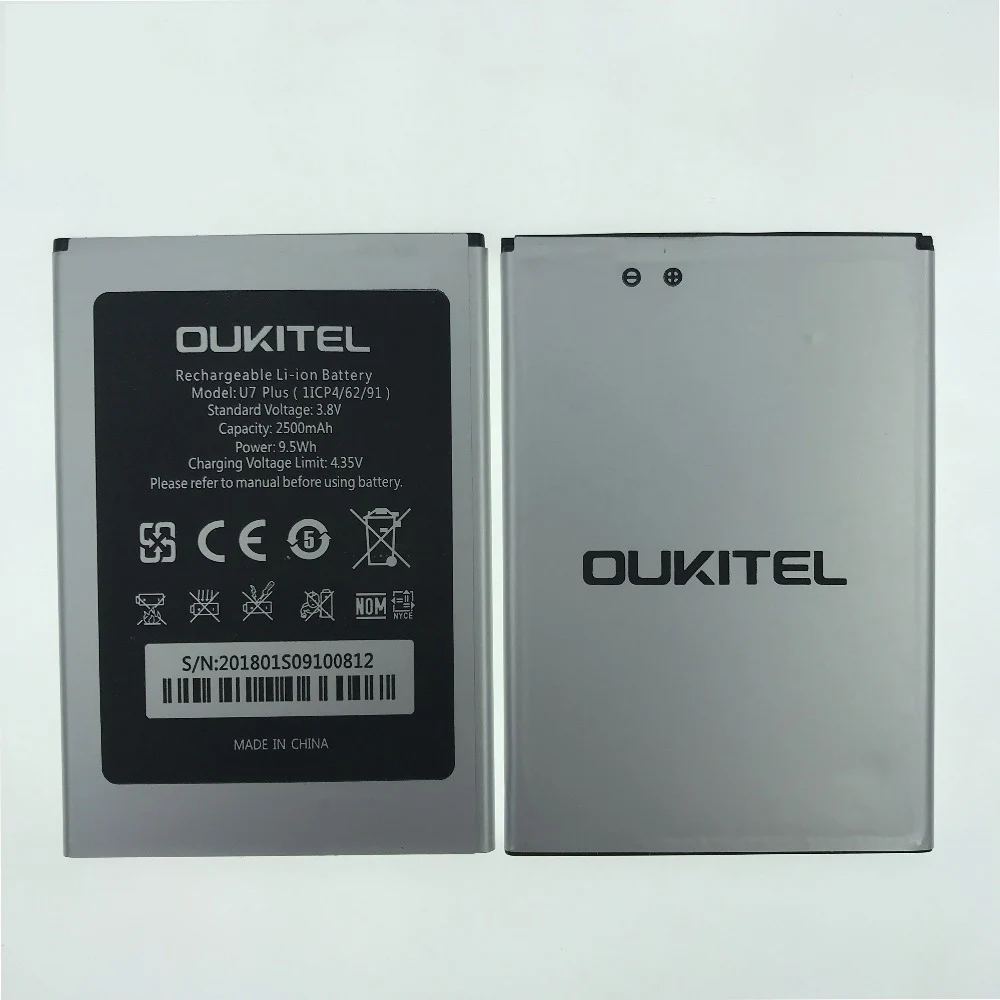 100% Оригинальный аккумулятор 2500 мАч для Oukitel U7 PLUS / MAX мобильный телефон в наличии