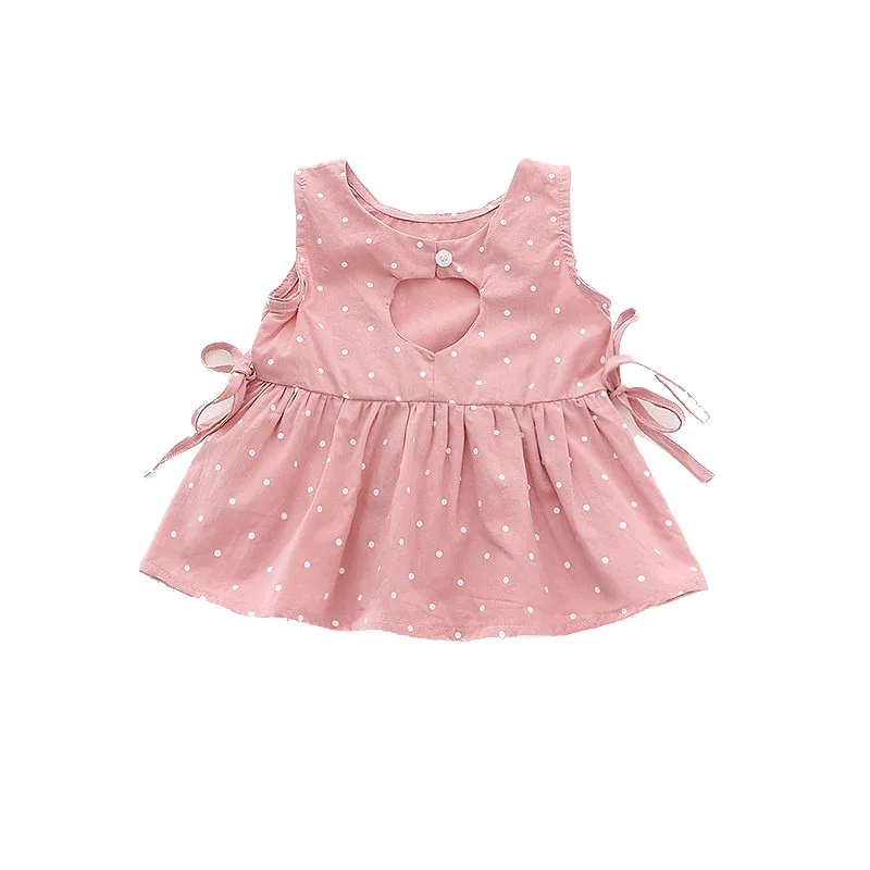 2019 точечное Кукольное платье для девочек детское топ без рукавов корейское из