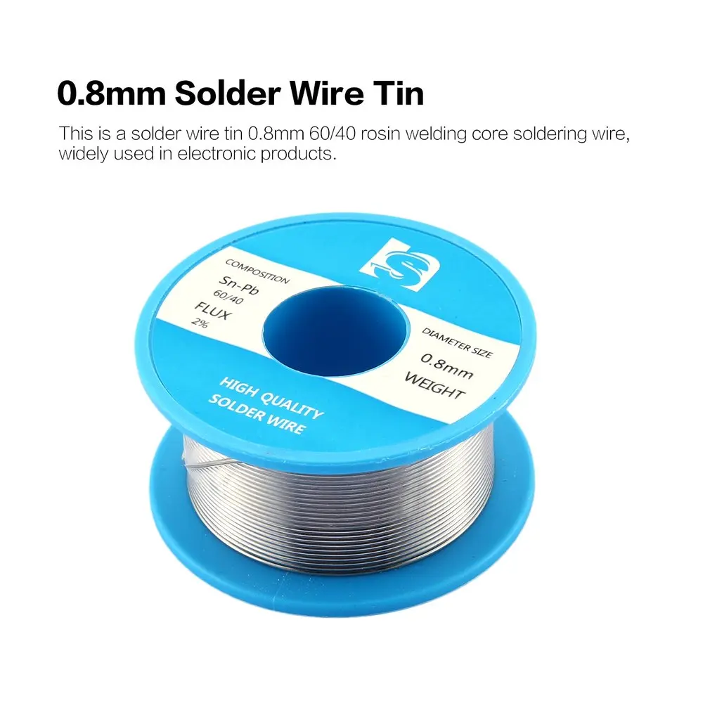 

Solder Wire Tin 0.8mm CF-10 Sn-Pb 60/40 Flux 2% Lead Roll Clean Rosin Welding Core Soldering Wire Flux Reel Tube 50g