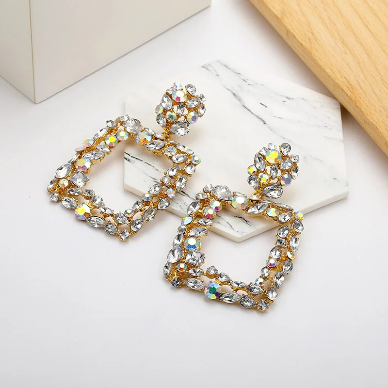 Модные большие серьги металлические геометрические женские серьги-подвески