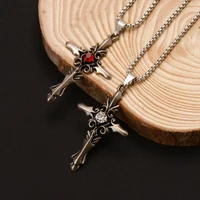 vintage gothic religious christian faith cross pendant chain necklaces for women men fashion jewelry gift