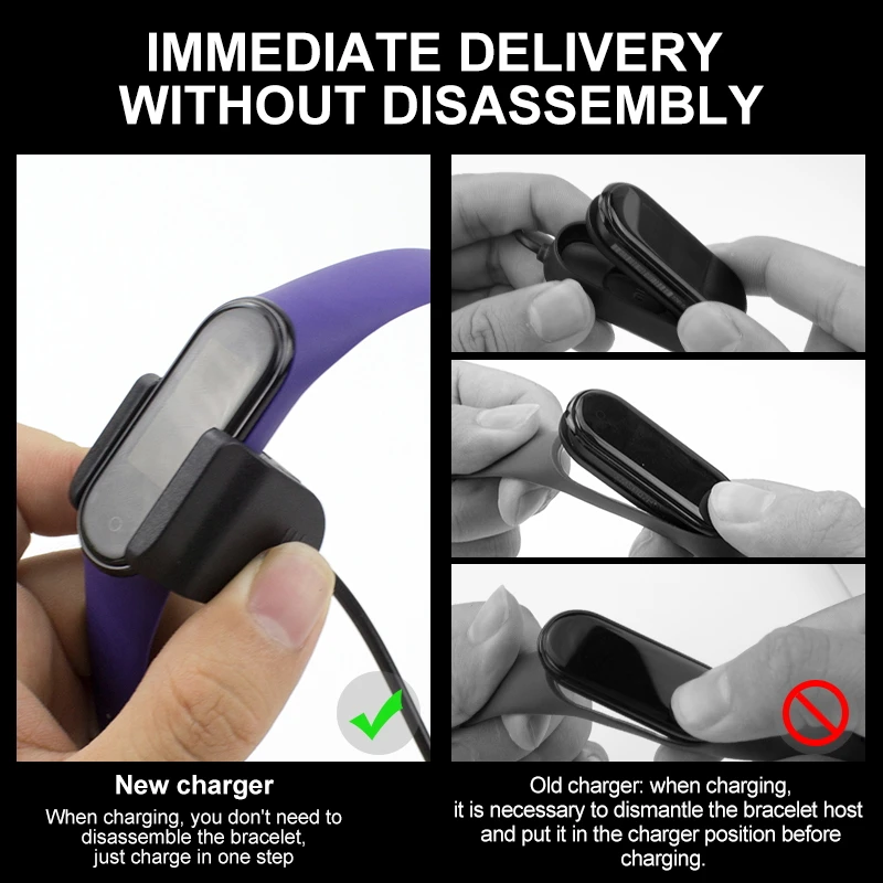 IONCT USB зарядное устройство для Xiaomi mi Band 4 зарядное устройство Сменный адаптер кабель зажим аксессуары mi Band 4 зарядная кабельная линия зарядка