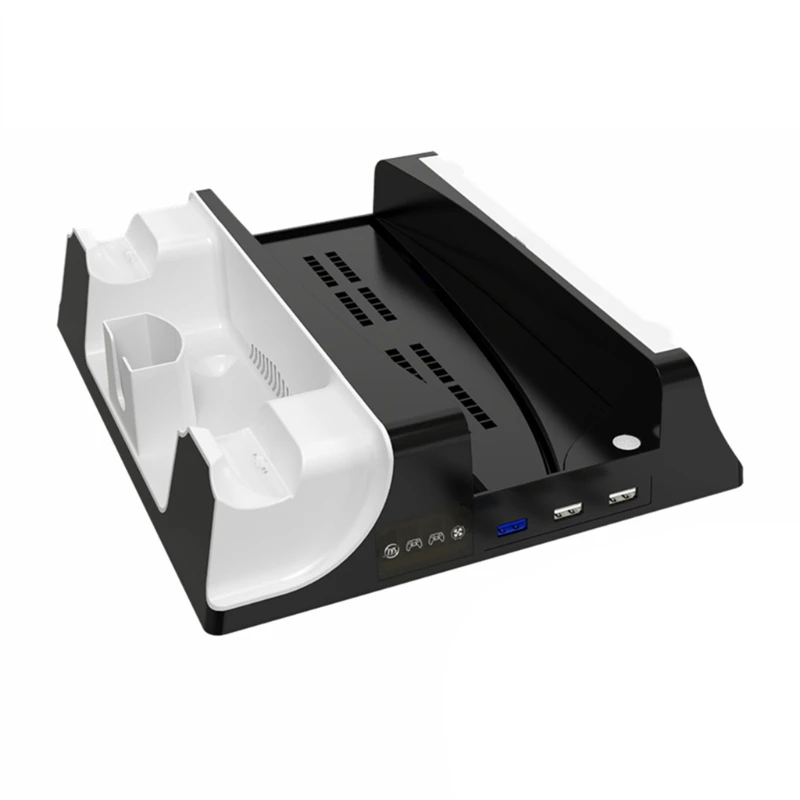 

Multi-Function Charger Cooling Fan Base Game Disc Storage For PS5 Handle Base Charger Bracket Fan Holder