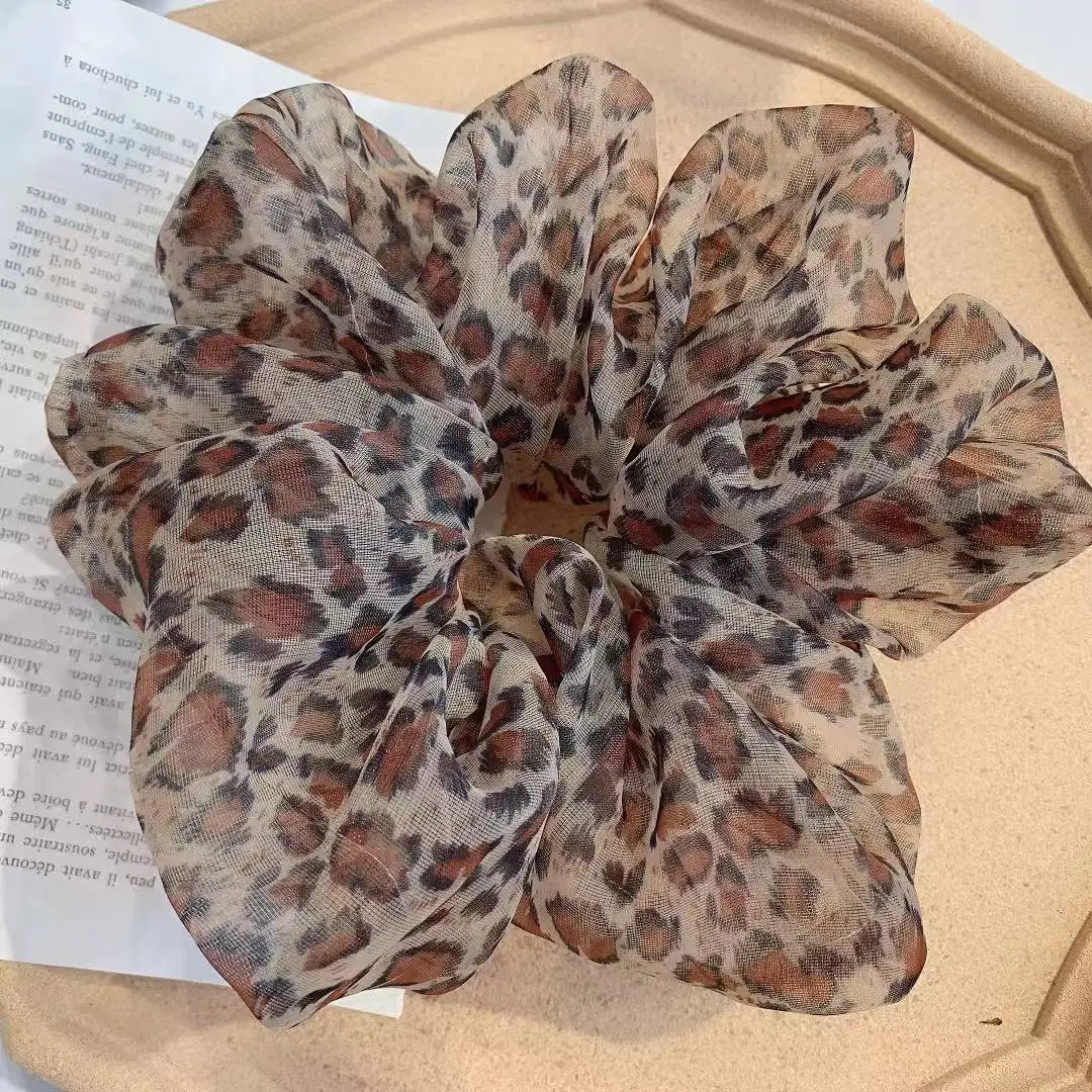 Резинка для волос женская с леопардовым принтом эластичная кружевная резинка в