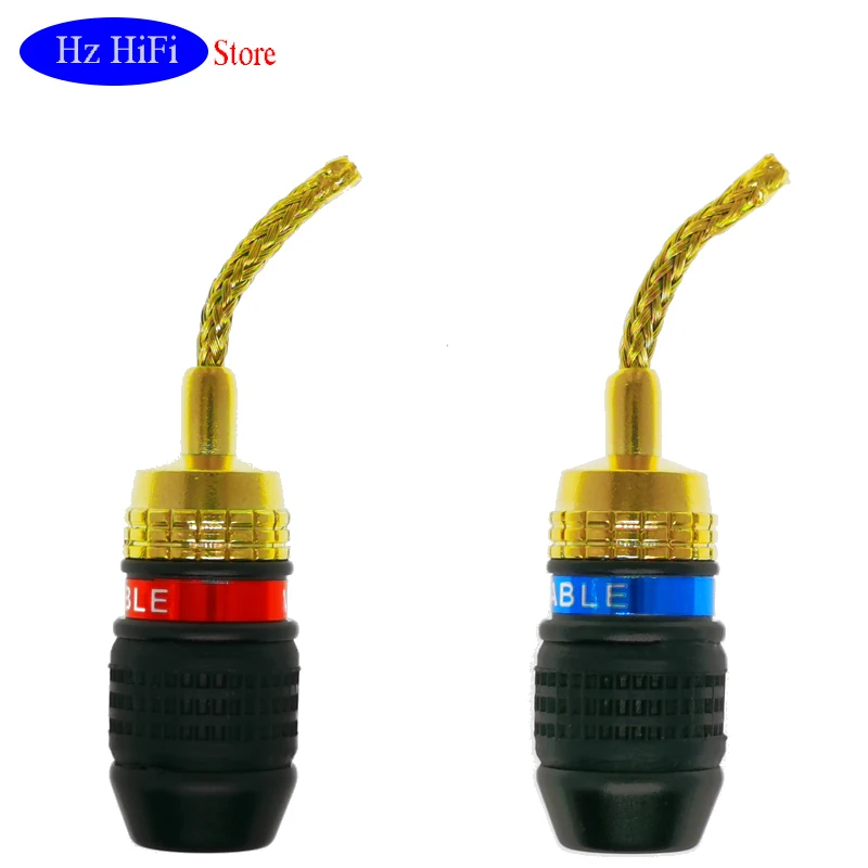 

2PCS New 2mm Copper Wire Gold-Plated Banana Plug Speaker Wire Plug Braided Wire Plug Connector