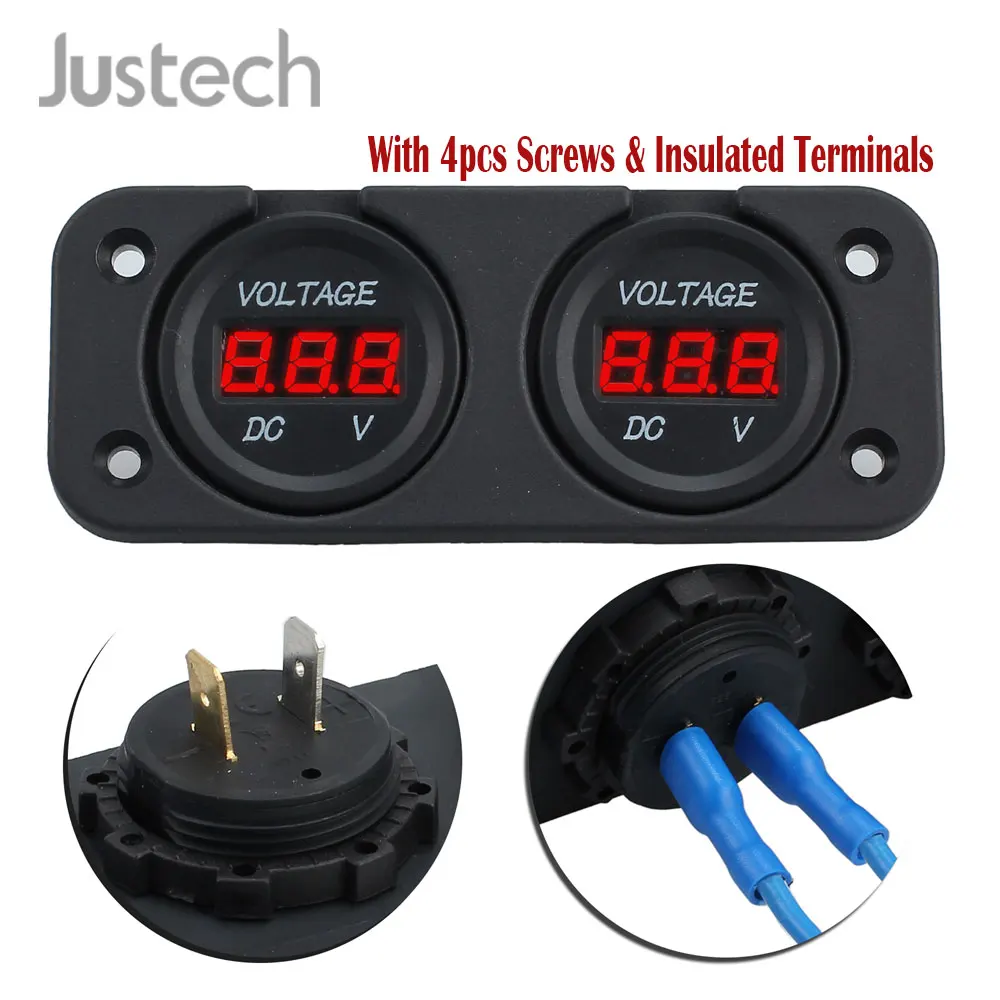 Цифровой вольтметр Justech светодиодный водонепроницаемый|Вольтметры| |