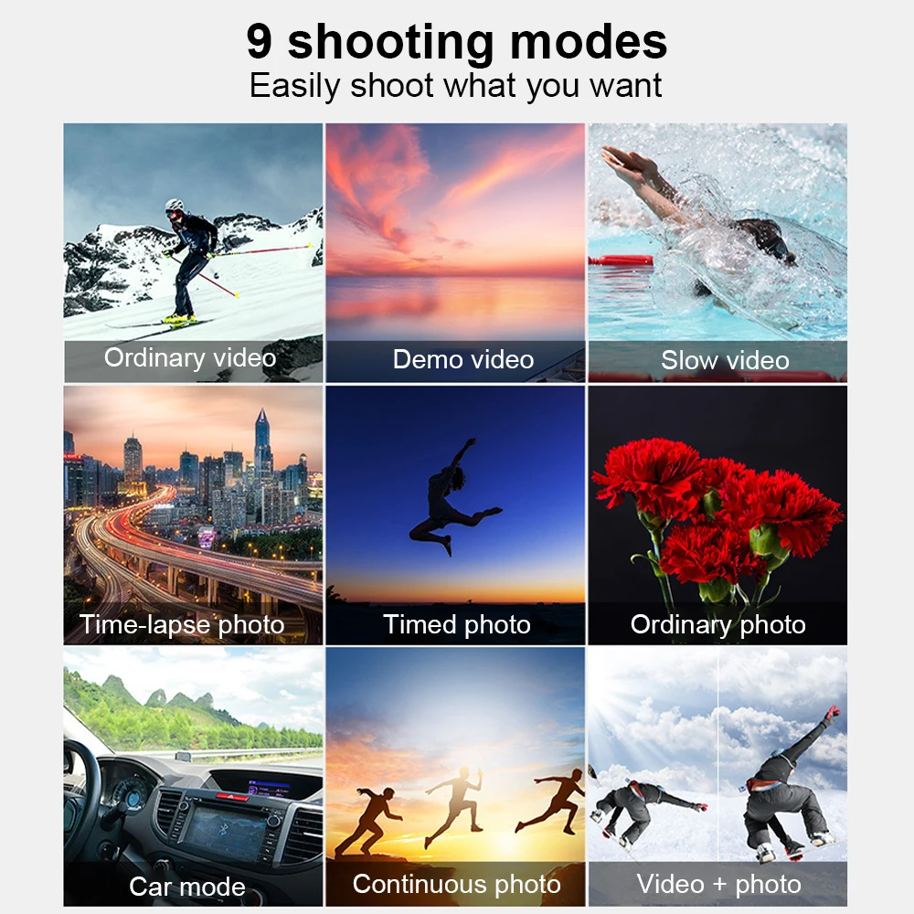 للبيع 4K عمل كاميرا لاطلاق النار الفيديو مع شاشة التحكم عن بعد عمل كاميرا 4k مقاوم للماء كاميرا رياضية Gopro بطل 9 إنستا 360