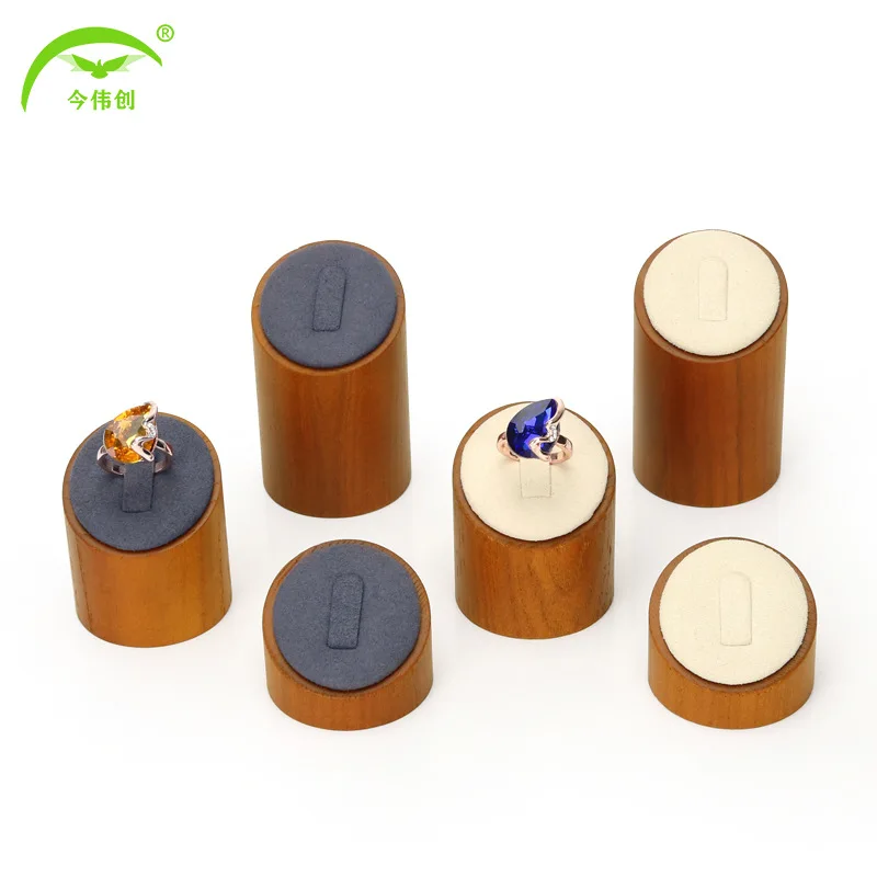 Solid wood ring display stand factory direct sales jewelry jewelry high school low jewelry prop storage stall display shelf