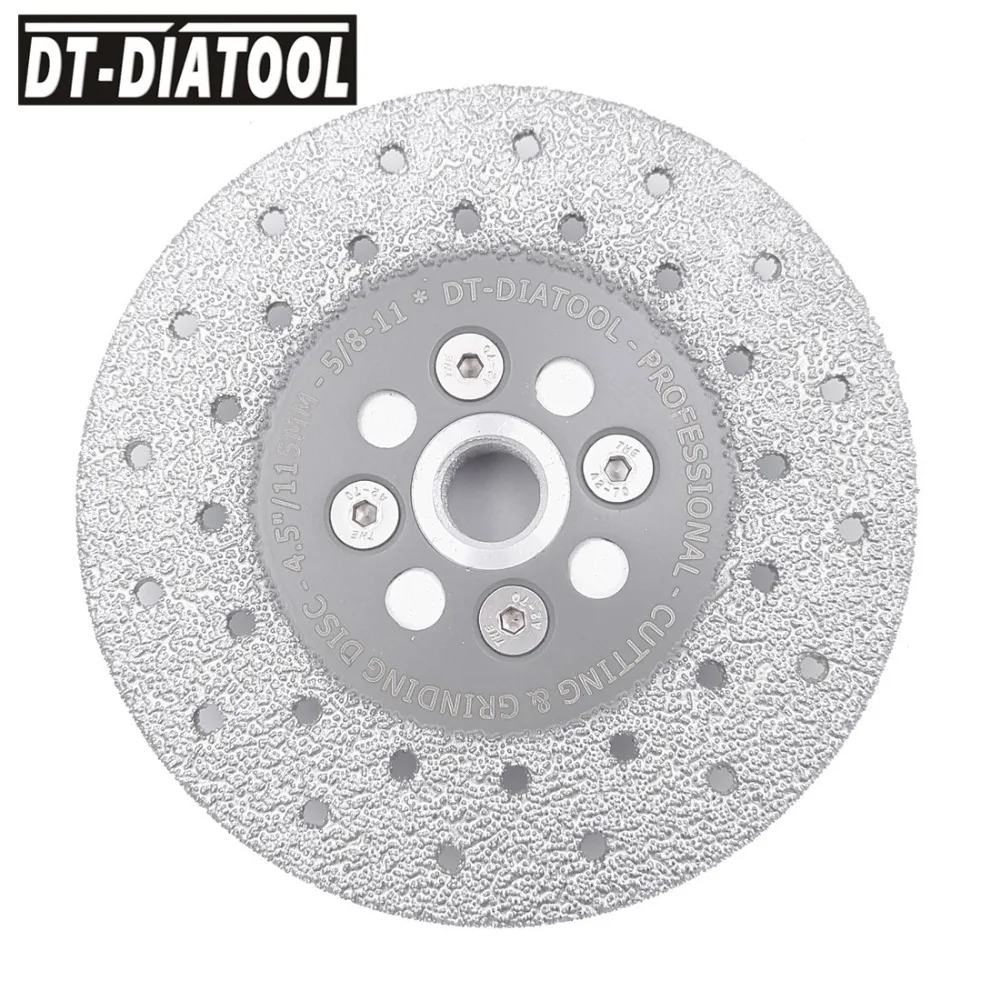 DT-DIATOOL 1pc M14 or 5/8-11 Thread Vacuum Brazed Double Side Coated Diamond Cutting Grinding Wheel For Cut Shapen Grind Smooth