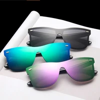 oversize square sunglasses for men color reflective mirror sunglasses for women luxury brand big frame individual glasses