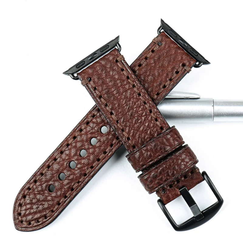 MAIKES Высококачественная коровья кожа для Apple Watch Band 42 мм 38 серия 4/2/1 черный iWatch