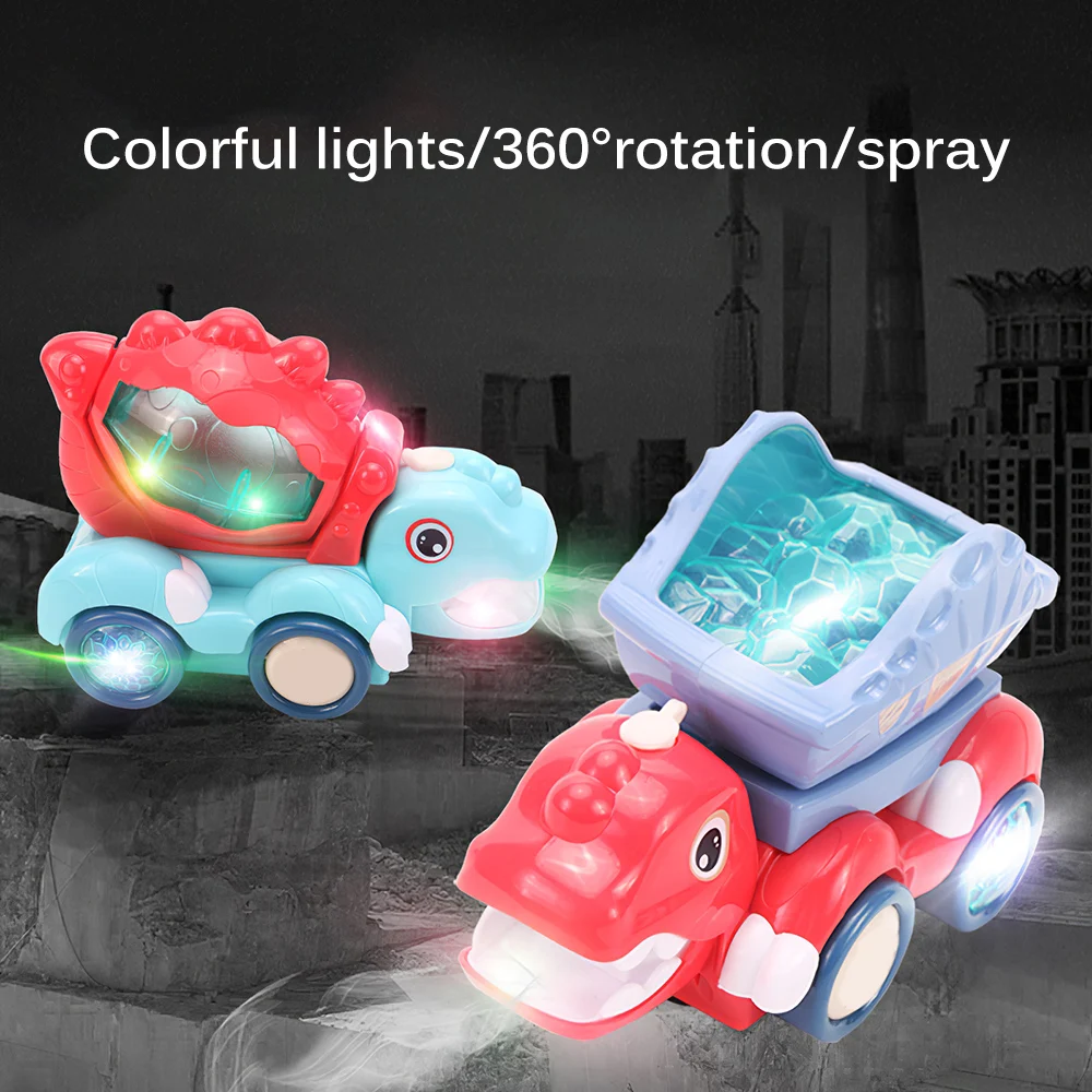 

Spray Dinosaur Engineering Truck Electric Spray Walking Dinosaur Music Lighting Universal Engineering Vehicle Toy For Boys Girls