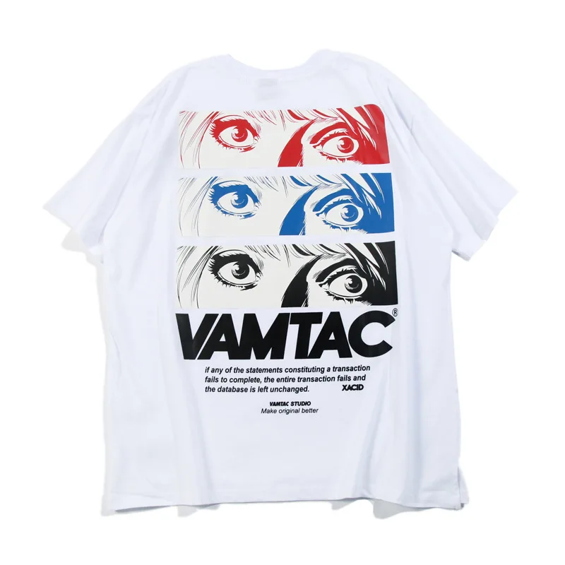 

2019 Spring and Summer New Couple Half Sleeve Personality Hip Hop Chic Brand Girl Eyes Short Sleeve T-shirt Male