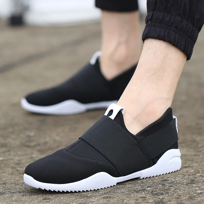 Мужская повседневная обувь дышащие парусиновые лоферы модные кроссовки без