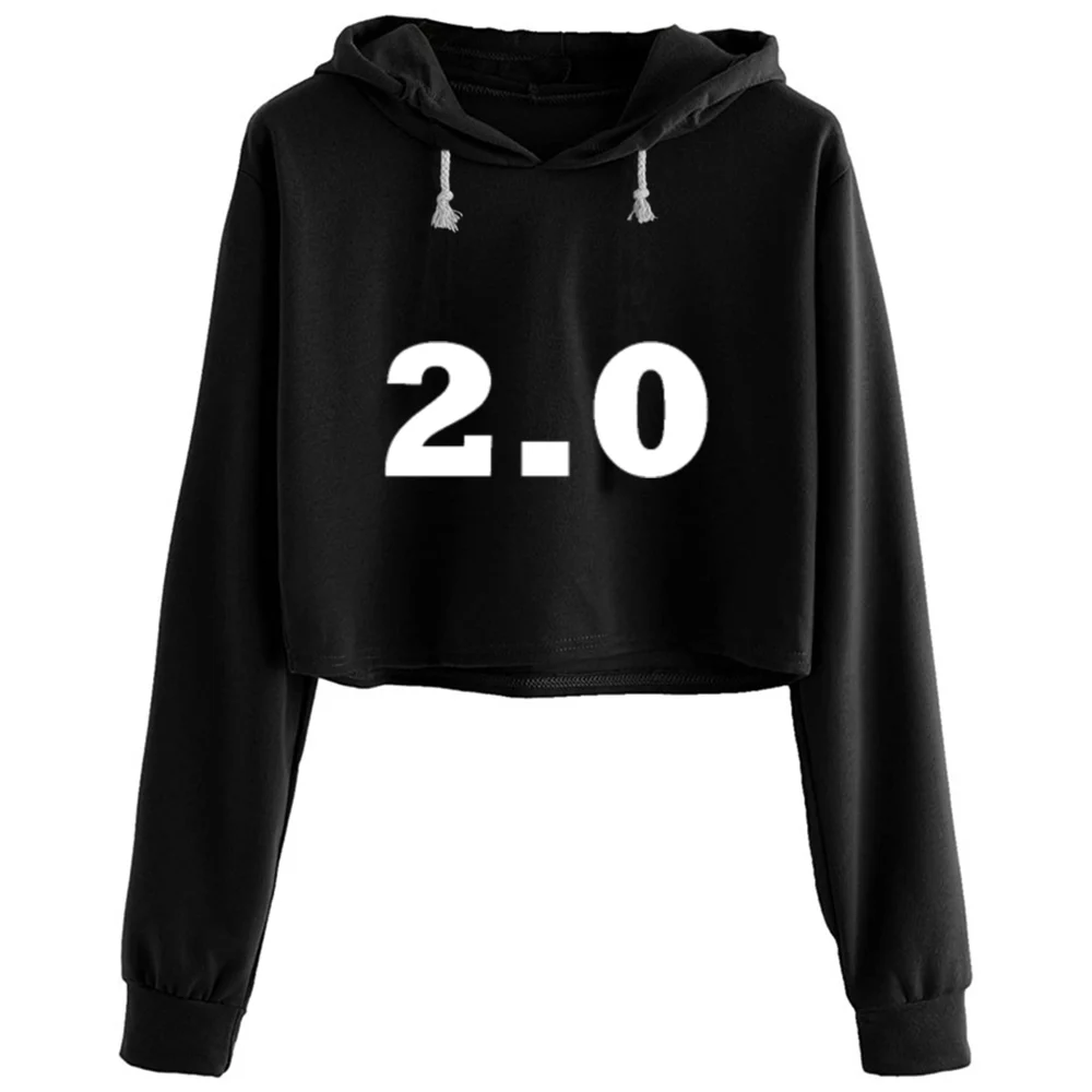 

2 0 Crop Hoodies Women Emo Aesthetic Kpop Korean Pullover For Girls