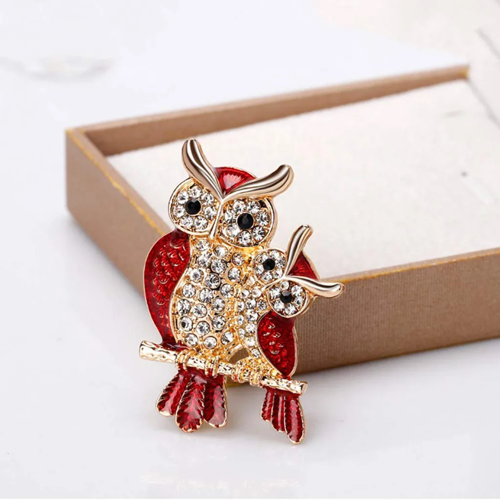 New Design Fashion Women Owl Collar Crystal Brooch Pin Wedding Bouquet Jewelry Clothing Accessories Valentines Day Gift Delicate | Украшения
