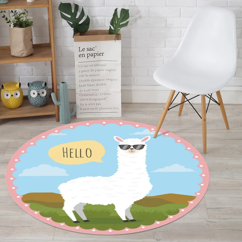 Скандинавский круглый ковер с рисунком Европейский дом гостиная Детский