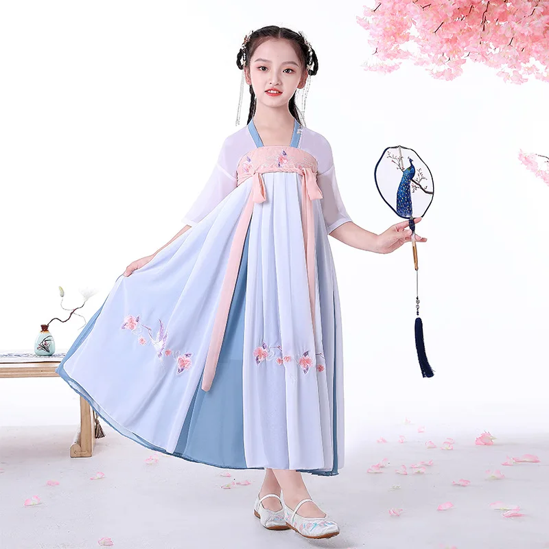 

Ancient Fairy Han Tang Dynasty Girls Dresses Chinese Kids Clothing Hanfu Costumes Traditional Hanfu Kids Party Cosplay
