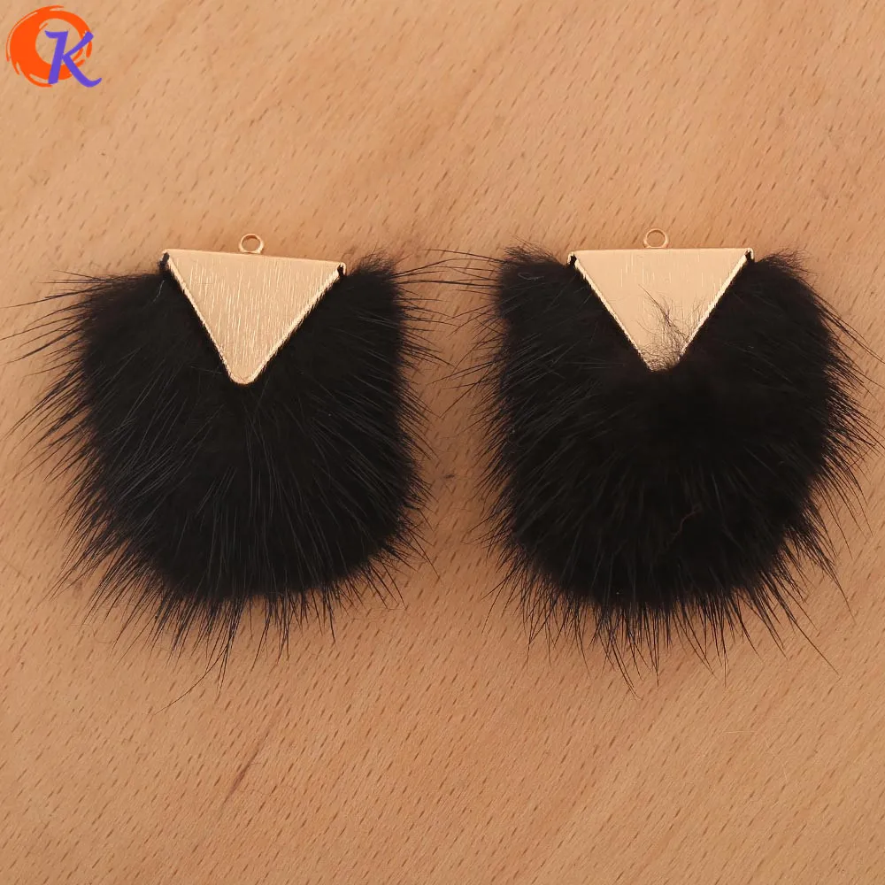 Black Сердечный дизайн 10 шт 35*45 мм Аксессуары для ювелирных изделий/DIY кулон/изготовление сережек/ручной работы/пушистый эффект/амулеты/серьги фурнитура - Цвет: Black
