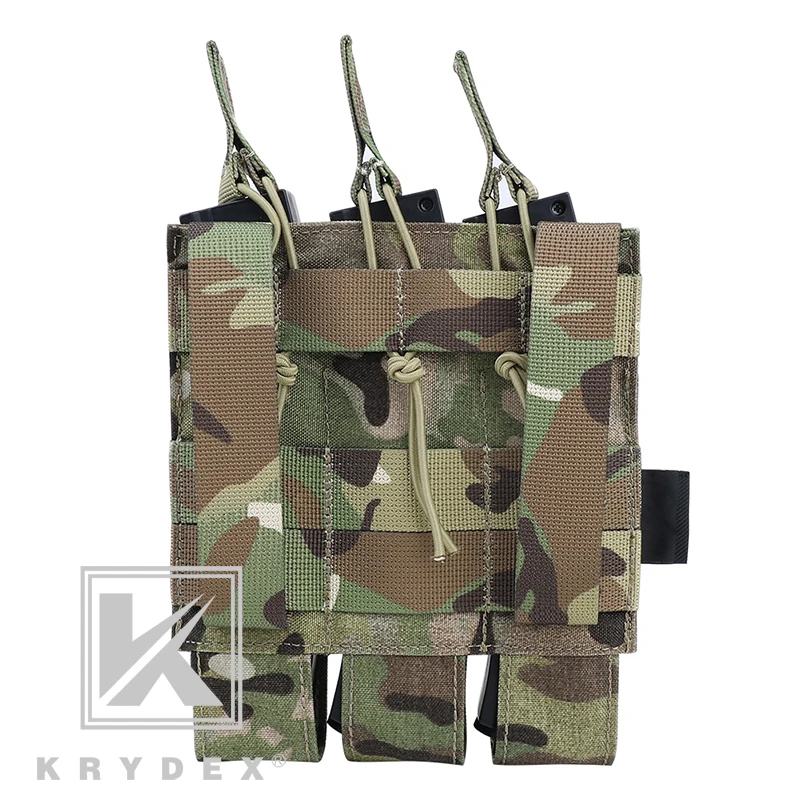 Модульная Тройная сумка для магазина KRYDEX MP5 MP7 KRISS Tactical MOLLE Triple Open Top SMG Mag Carrier