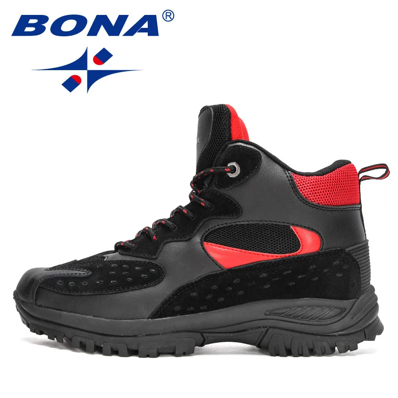 BONA 2022 New Designers Winter Boots High Top Sneakers For Man Winter Snow Shoes Man Warm Outdoor Ankle Boots Classic Mansculino